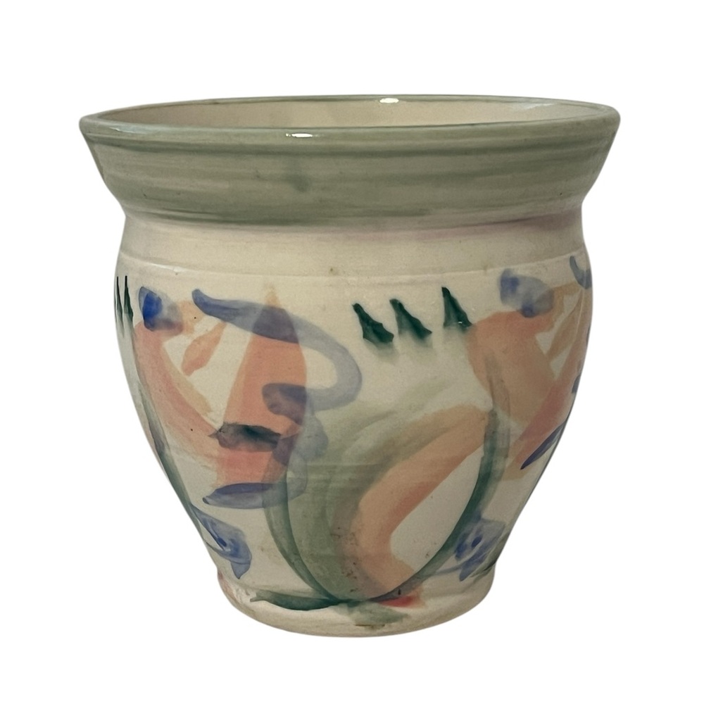 Small Vintage Handmade Pottery Pot Signed - Picture 1 of 9